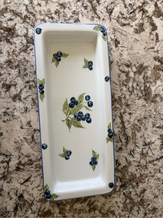 Charles Sadek Other - Andrea by Charles Sadek Import Co "Blueberry" Rectangular Ceramic Tray 18407